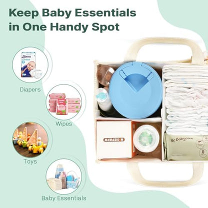 Jolensoy nursery storage basket showing adjustable interior dividers