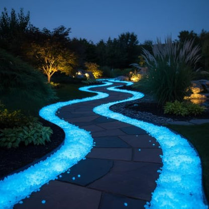 Comparison of sky blue stones in light versus darkness