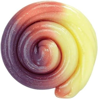 Crazy Aaron's color changing sensory putty showing purple to orange transition