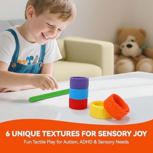 Six pack variety of sensory fidget bracelets for kids