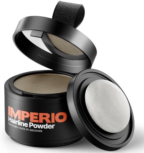 Imperio hair concealer powder applied to a thinning hairline
