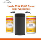 Side profile view of Spectrum Diversified refillable stainless steel wipe container