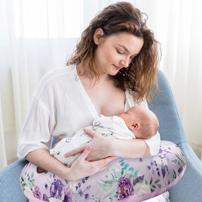 Caruili nursing pillow cover folded to show dual textures