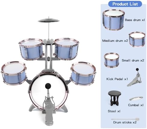 Close up view of the durable plastic material and cymbal attachment on the junior drum kit