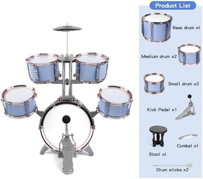 Close up view of the durable plastic material and cymbal attachment on the junior drum kit