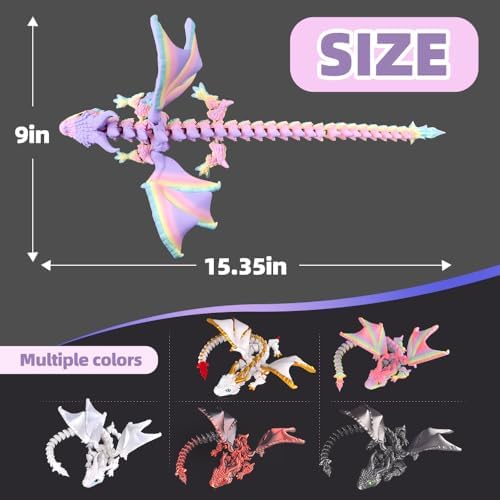 Close up of 3D printed crystal dragon desk decor