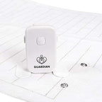Bedside alarm unit with eight rotating alert tones for deep sleepers.