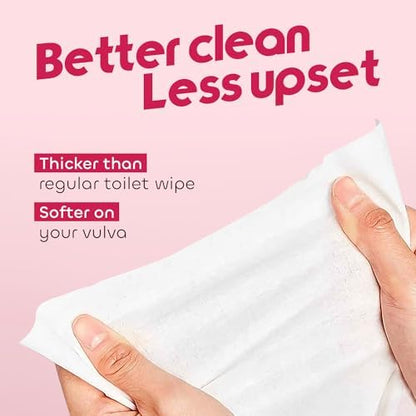 Muun pH balanced feminine wipes packaging showing plant based ingredients.