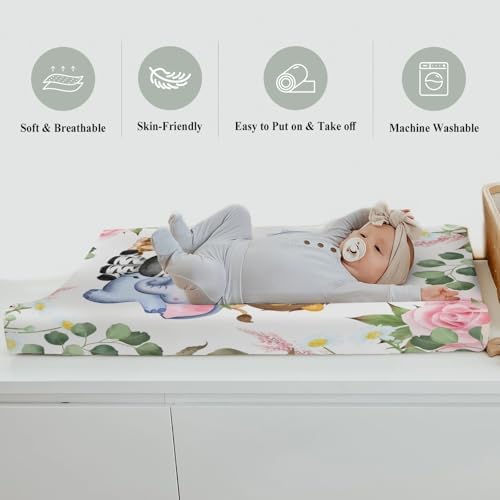 Folded Biloban changing pad cover packaging and label display