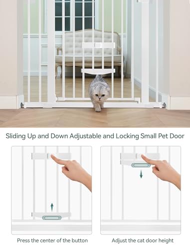 Babelio auto close safety gate double lock handle being opened with one hand