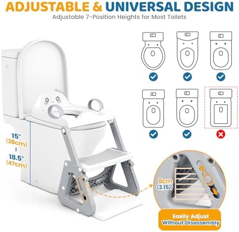 IvyWind two in one step stool side view demonstrating the stable triangular frame structure and adjustable legs.