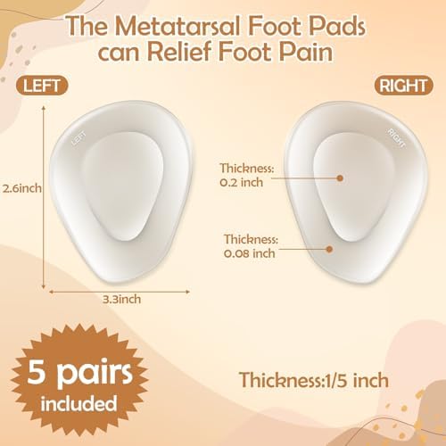 Ten pack of soft gel forefoot insoles for pain relief.