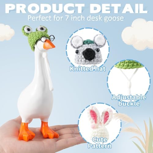 Close up of soft fabric headwear for 7 inch desk goose