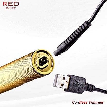 Red by Kiss hair trimmer with cleaning brush and maintenance oil accessories