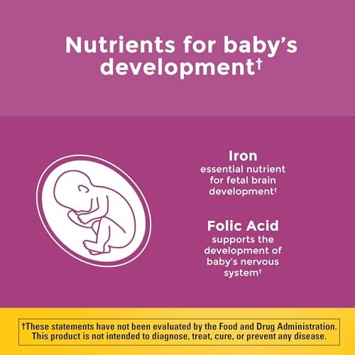 Nature Made prenatal multivitamin supplement facts label
