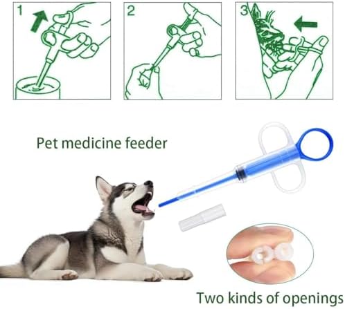 Soft split tip silicone head holding a pet tablet for safe feeding