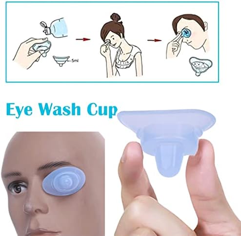 Medical grade silicone eye bath cups for soothing tired eyes and removing dust.