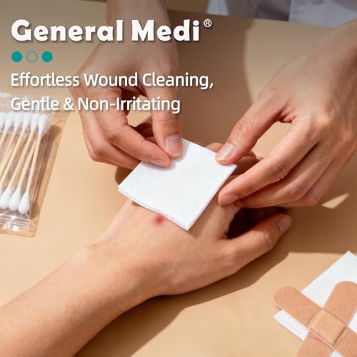 Close up view of the sterile seal on the individual double pad gauze packets