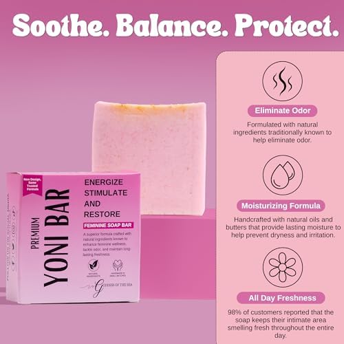 Handmade organic herbal feminine soap bar for natural intimate hygiene.