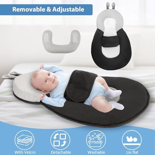 Side profile of Joehea baby lounger demonstrating ergonomic memory foam shape