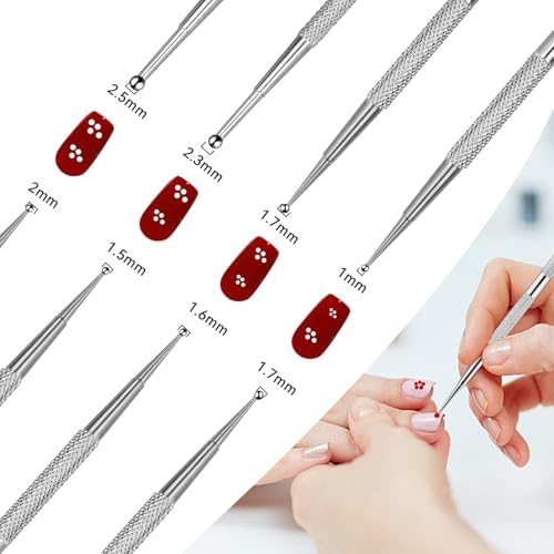 Close up of Filfeel dual ended stainless steel ball tip dotting pens