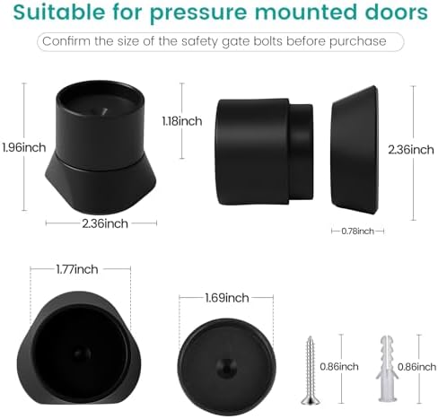 Close up view of the high grip rubber backing on the pressure mounted safety gate extension kit