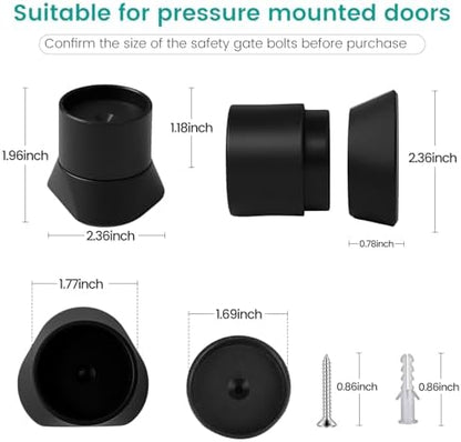Close up view of the high grip rubber backing on the pressure mounted safety gate extension kit
