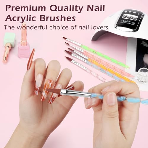 Detailed view of acrylic nail art application on fake hand