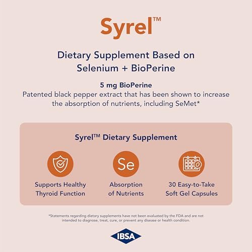 Side view of IBSA Syrel packaging displaying allergen-free and dietary facts.