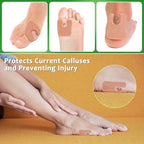 A cluster of thirty six pieces of skin colored foot protection cushions spread out evenly