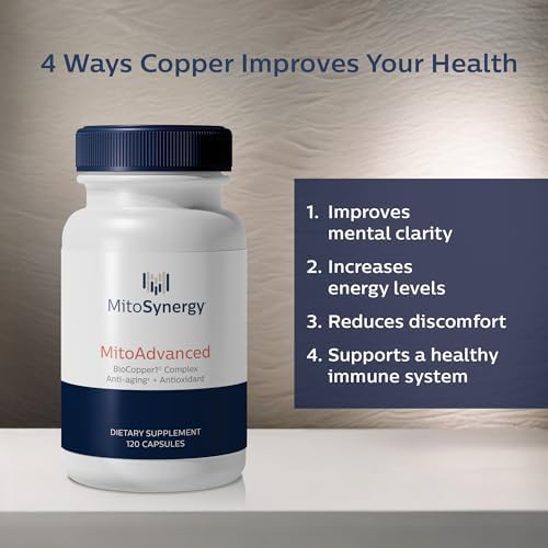 MitoSynergy bioavailable copper mitochondrial cocktail supplement bottle label facts