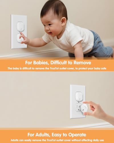Durable white plastic outlet plug guards for home safety