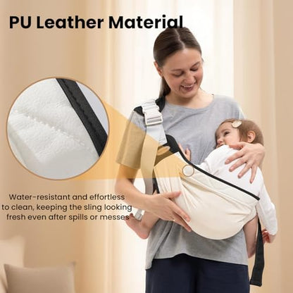 Side profile of Cosdig travel-friendly baby carrier