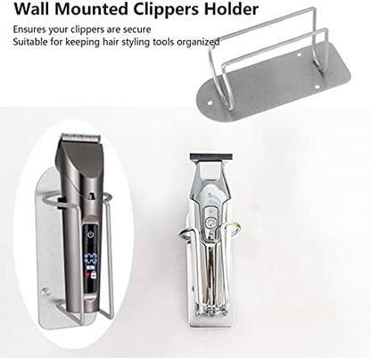 BSTCAR universal clipper rack mounted on a wall next to grooming accessories for clutter free space
