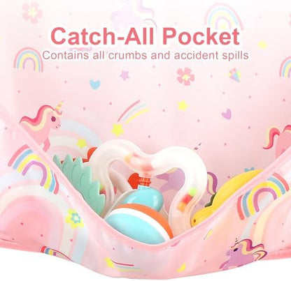 Accmor 3 pack infant bib set showing the smooth neck lining and lightweight waterproof fabric construction.