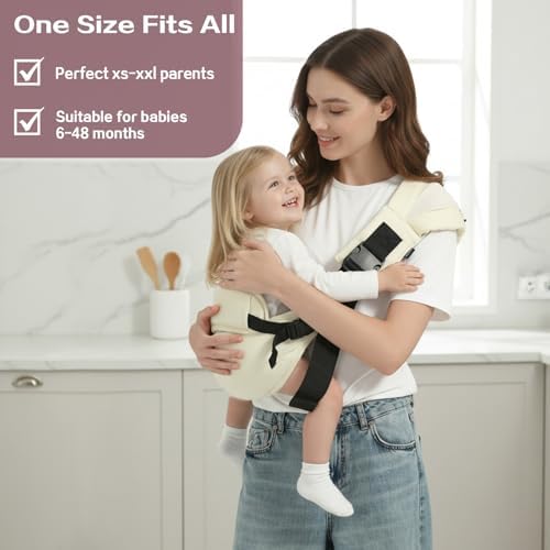 Ergonomic toddler sling carrier fully extended showing back support construction