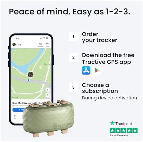 Tractive XL smart pet tracker packaging and accessories