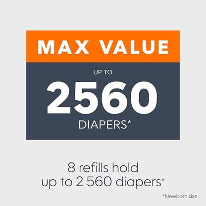 Angled view of the authentic imported diaper disposal bag cartridge for nursery hygiene