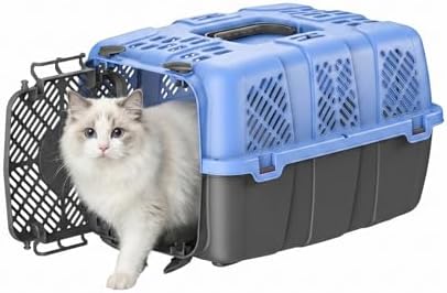 URey detachable cat dog airline crate side view highlighting ventilation slots