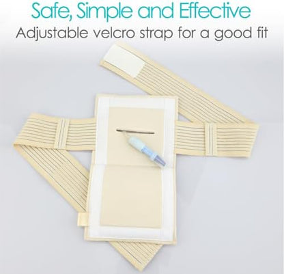 DiaBelt medical feeding tube belt packaging with detailed product care specifications