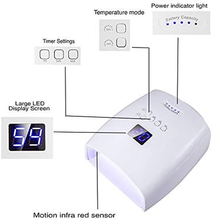 Ayshone nail lamp showing digital timer and control buttons