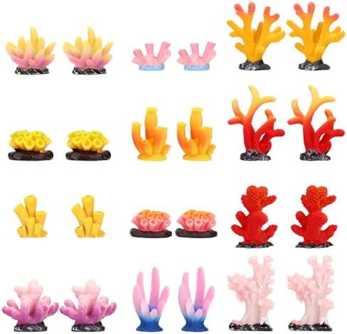 Multicolor artificial mini coral statues for fish tank landscaping
