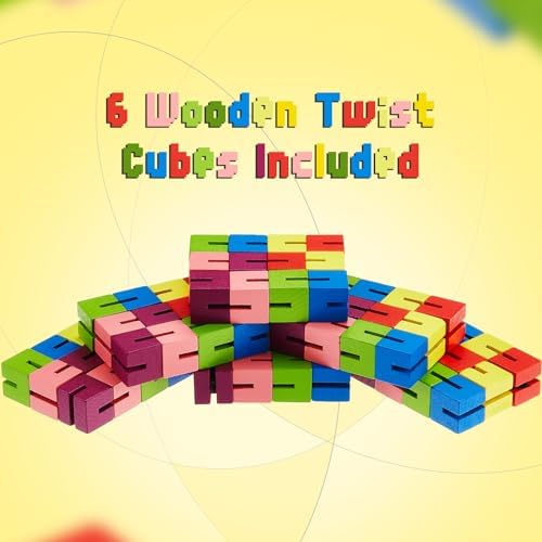Close up look at the durable inner elastic cord system holding the authentic sumind wooden fidget cubes together