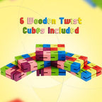 Close up look at the durable inner elastic cord system holding the authentic sumind wooden fidget cubes together