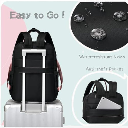18 Pockets Large Diaper Bag Backpack with 4 Insulated Pockets and Stroller Clips, Baby Shower Essentials (Black, Large) - Image 6