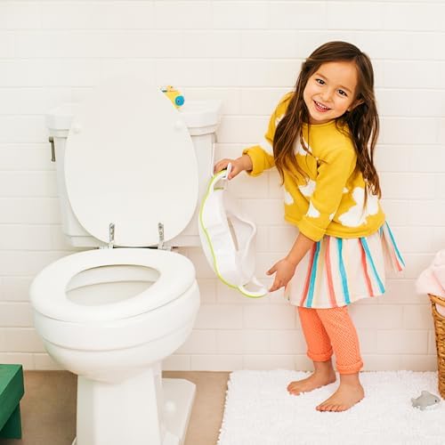 Munchkin child toilet adapter showing built in standing storage feet