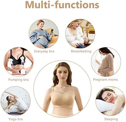 4How hands-free pumping bra U-shaped back support design