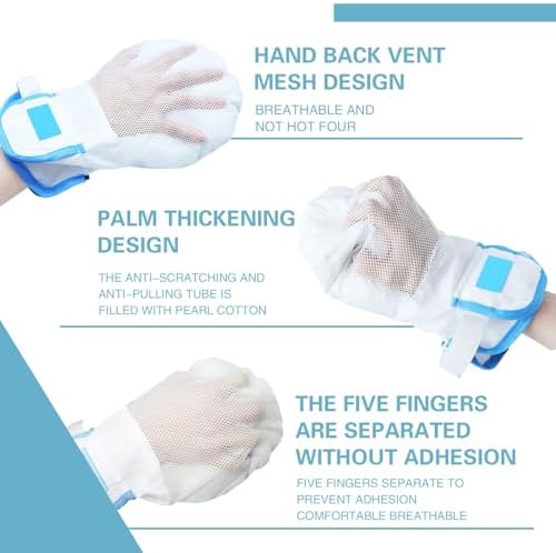 Close up of the hook and loop wrist closure on Accio medical mitts.