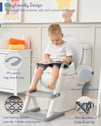 Wide anti slip steps and triangular support base of the Forbena baby potty ladder