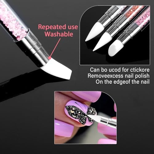 Professional silicone nail brushes for salon use